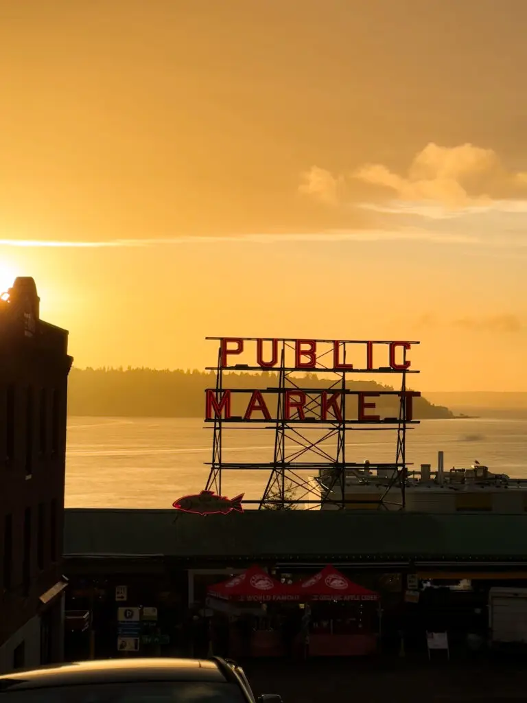 pike place market sunset